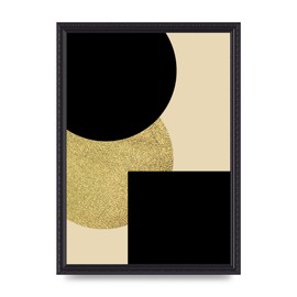 Lithobee - Abstract Cold Black Four - Printed Wall Art Design in Sizes A2, A3 & A4 Framed in a Stylish Quality Coloured Frame or Unframed (A3 Black Ornate Frame)