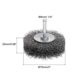 sourcing map 2PCS Wire Wheel Brush for Drill Attachment 3" Carbon Steel Wire for Cleaning Removal Rust Stripping Corrosion