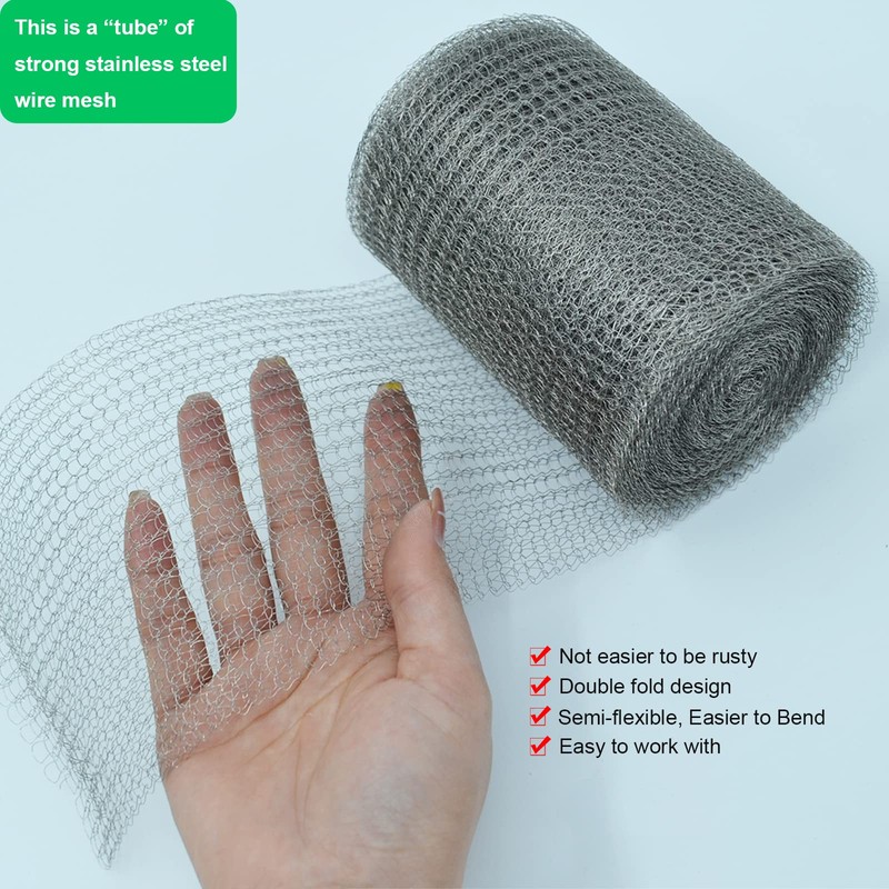 YAGJIA Wire Mesh for Mice Control, 5" x 33FT Stainless