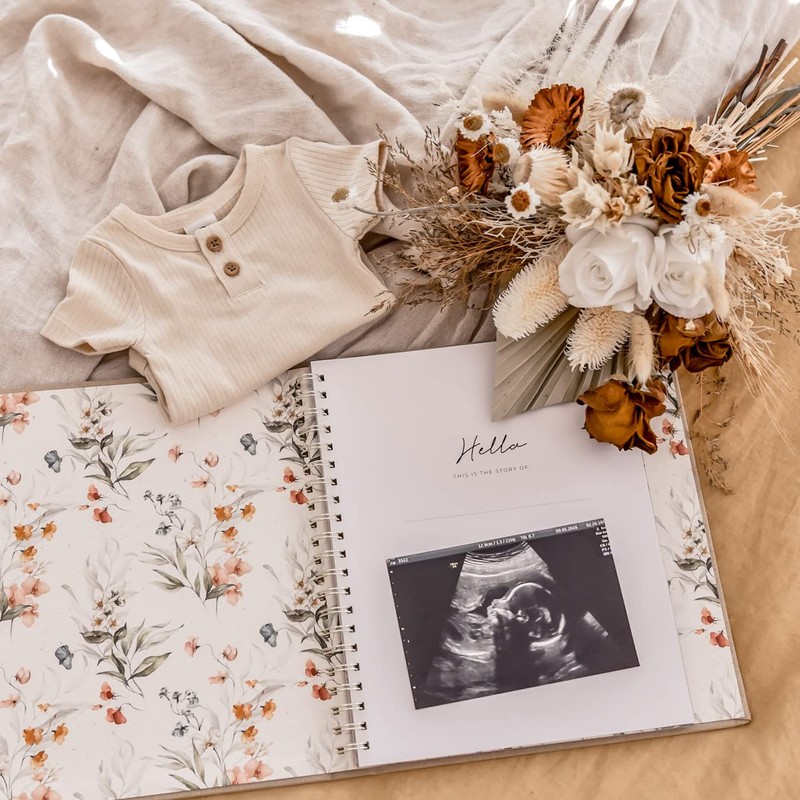 Peachly Baby Memory Book | Minimalist Baby First Year Keepsake