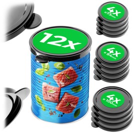 KADAX BPA-Free Plastic Can Lids, Set of 12 in 3 Sizes (73 mm, 84 mm, 100 mm), Reusable Lids for Cans, Can Stoppers for Cans