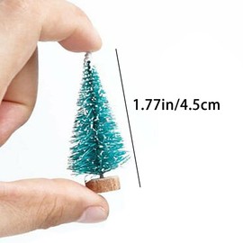 Kiwinvou Mini Sisal Bottle Brush Christmas Trees,12 Pack Xmas Crafts Decoration Mini Trees for Christmas Table Decorations, DIY Room Decor