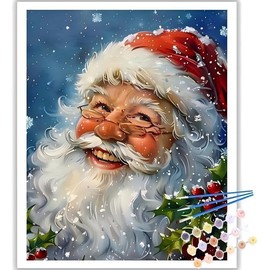 Reivworl Christmas Paint by Numbers Kit for Adults, Santa Claus Adults Paint by Number Kits, DIY Acrylic Painting by Numbers for Gifts and Home Decor 16x20Inch