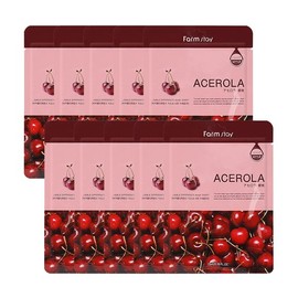 Farmstay Visible Difference Mask Pack Acerola 10 Sheets / 비저블 디퍼런스 마스크팩 아세로라 10매