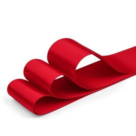 Humphrey's Craft 2 Inch Red Double Faced Satin Ribbon - 25 Yards Variety of Color for Crafts Gift Wrapping DIY Bows Bridal Bouquet Cutting Ceremony Decoration Sewing Christmas Tree Wedding.