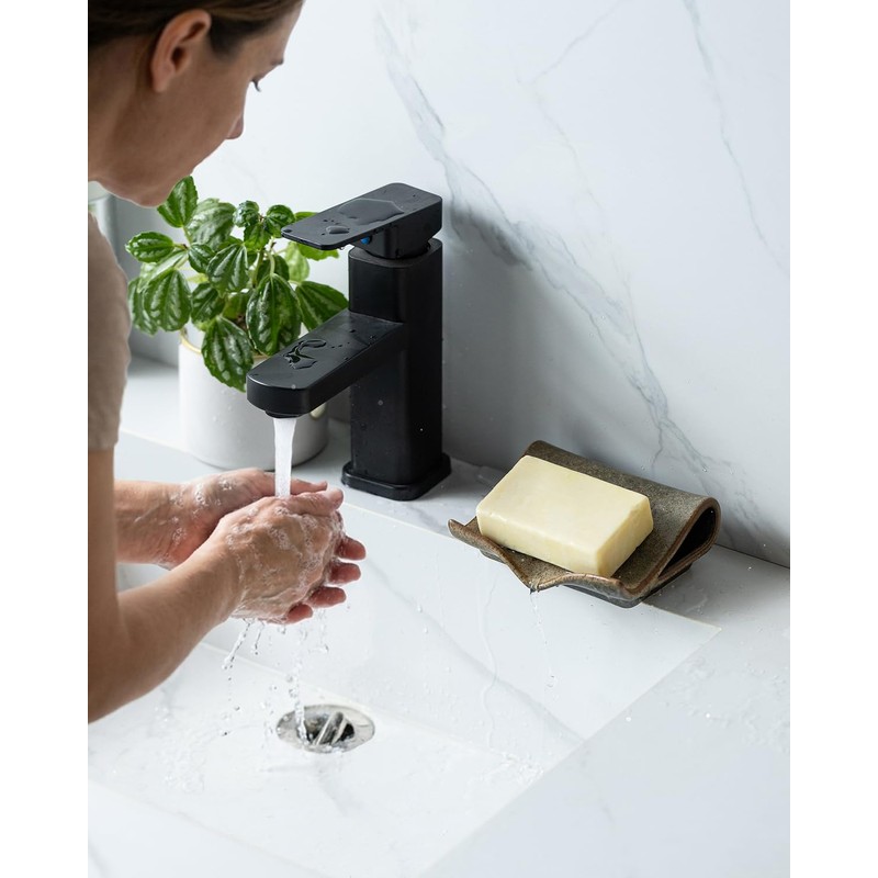 Zoeeker Self-Draining Soap Dish, Ceramic Bar Soap Holder with Drainage