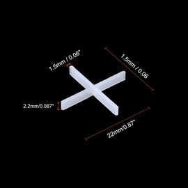 sourcing map 100Pcs Tile Spacers 1.5mm 1/16" Wall Floor Tile Plastic Cross Spacer for Ceramic Tile Installation, White