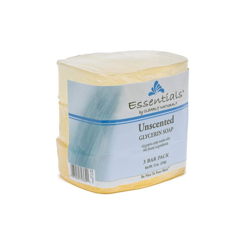 Clearly Natural Glycerine Bar Soap, Unscented, 3 Count, 4 oz