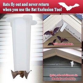 Bat Reusable Exclusion, Bat Cone Excluder Removal Tool, One Way Bat Door Plastic Exclusion Tube, Bat Remove Deterrent Device for Wildlife, Easy Way to Get Roof and Attic Bats Out, White