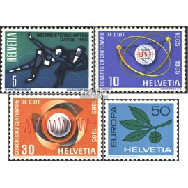 Switzerland 822,823-824,825 (complete.Expenditure) unmounted mint/never hinged ** MNH 1965 Figure Skating, UIT, Europe (Stamps for collectors) Winter sports (skiing/ice hockey/bobsleigh ...)