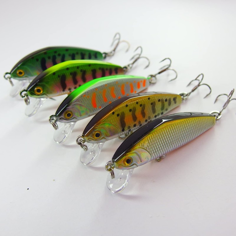 momolures Trout Fishing Lure Flat Sinking Minnow 44mm 4.4g Tungsten