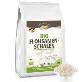 GOLDEN PEANUT Psyllium Husks Organic 1 kg 95% Purity, India, High-Fibre, Gluten-Free Vegan, Natural Product