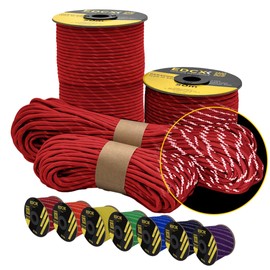 EDCX 4 mm Reflective Paracord 550 (15, 30, 50 m) - Type III, 100% Nylon Rope, 7 Strands Rope, 4 mm Nylon Rope in Many Colours