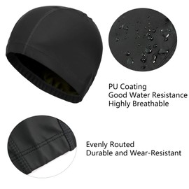 Hayaww Waterproof Swimming Hats Non-Slip Swimming Cap Premium Swimming Cap Stretch Swimming Cap Large Swimming Cap Women Men Swimming Cap Breathable Swimming Cap Elastic Swimming Cap PU Swimming Cap