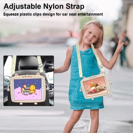 A-BEAUTY Protective Case Compatible with Redmi Pad SE (11 Inch) Tablet 2023, Cute Cat Children's Case with 360° Rotating Handle, Pen Holder, Shoulder Strap