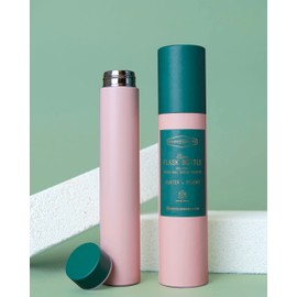DesignWorks Ink Double Walled Vacuum Insulated BPA-Free Stainless Steel Slim Leakproof Bottle/Thermo Flask for Water/Cocktails/Juices/Smoothies and More - 8 Ounce, Pink