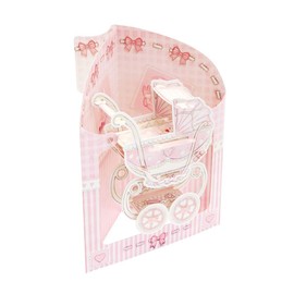 SANTORO 3D Swing Greeting Card, Baby Girl Crib