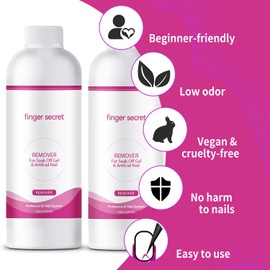 Nail Polish Gel Remover 4Fl.Oz Gel Nail Polish Remover Kit Professional Gel Remover Quickly & Easily Remove with Glass Cup Nail Cleaning pad