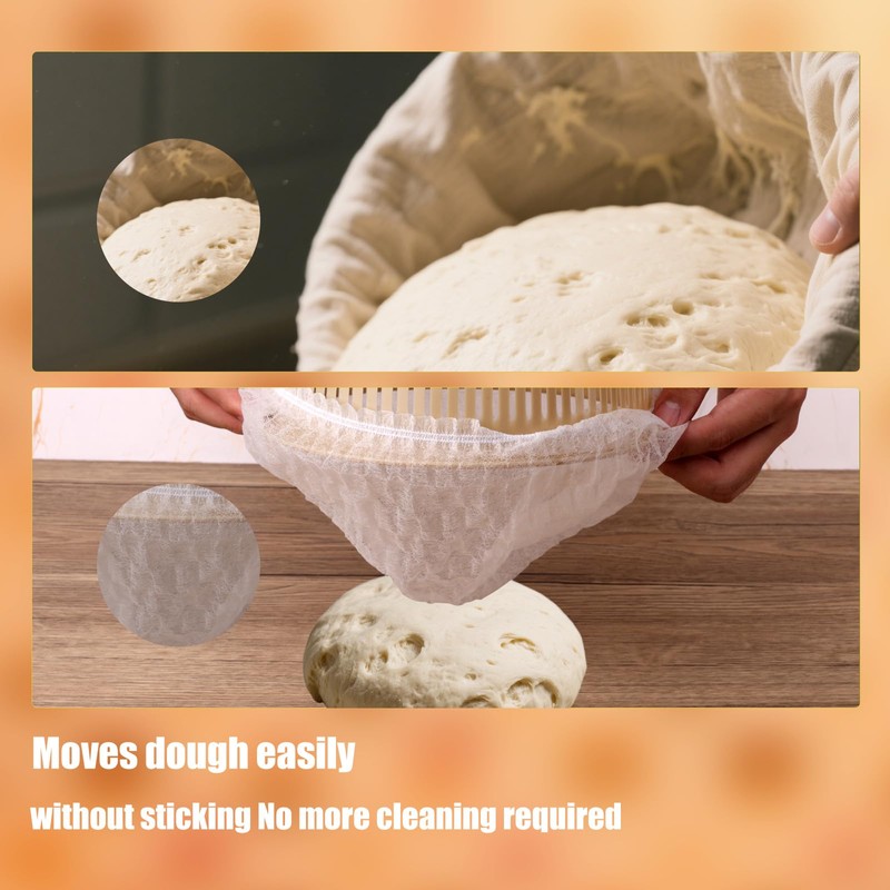 BOXOB 100pcs Bread Proofing Basket Cloth Liner, Disposable Non-Stick Dough