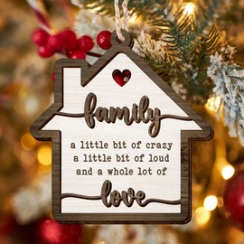 GEEMBI Family Funny Gifts for Mom, Dad, Christmas Ornaments 2024, Family Reunion Gifts for Women, Men, House Warming Gifts New Home - Christmas Tree Decoration Wooden Ornaments