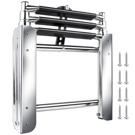 Pontoon Boat Ladder,3 Step Telescoping Ladder Under Platform Slide Mount Boat Boarding Ladder 316 Stainless Steel Heavy Duty Marine Ladder 600 Pound Capacity