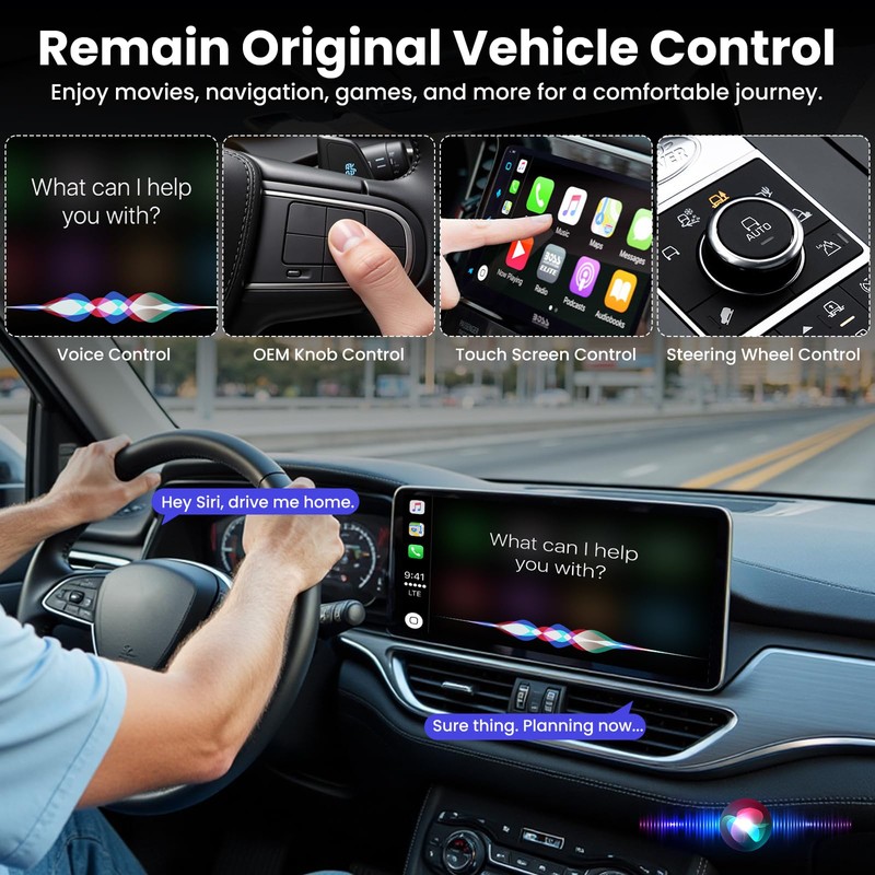 LAMTTO Car TV Mate Pro and Wireless CarPlay Adapter –
