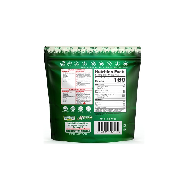 Unripe Green Plantain Flour | All Natural | Snack, Baking,