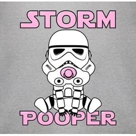 Baby Bodysuit Short Sleeve – Sayings – Storm Pooper I – 1/3 Months – Grey Mottled – Gift Baby Shower Baby Fashion Funny Saying Comic Bodysuits Gifts + Birth Baby Bodysuit with Sayings Sayings Girls Baby Bodysuit