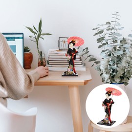 FOMIYES Japanese Geisha Kimono Doll with an Umbrella Asian Female Kimono Doll Collectible Figurine Japanese Style Home Table Decoration Tourist Gift