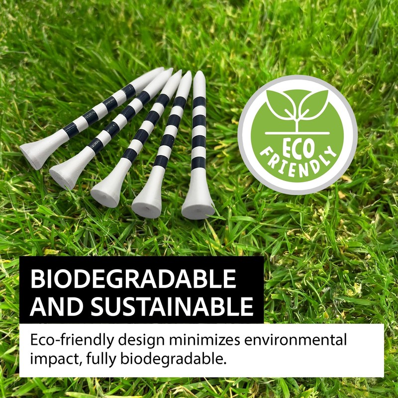 Kaizen Golf Tees Bamboo - Durable, Biodegradable Wooden Golf Tees