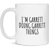Garrett Mug, I'm Garrett Doing Garrett Things, White 11oz