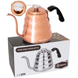 OPUX Pour Over Coffee Kettle with Gooseneck | Stainless Steel 40 oz, Stovetop Induction Goose Necked Kettle Slow Pour Drip Spout (1.2 Liter, 40 fl oz) Copper
