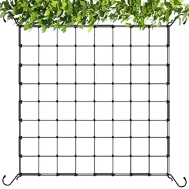 Grow Tent Grid Net 90 x 90 cm, Scrog Net Grow Net, Plant Support Net, Elastic Plant Net, Plant Grow Net, with 4 Hooks, for Plants for Vegetables Fruits Flowers