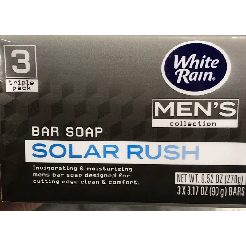 White Rain Men’s Collection Solar Rush Bar Soap: X 3