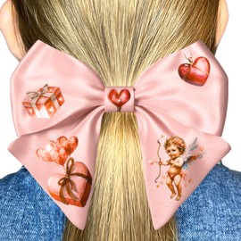Pink Hair Bow Clip for Teens Woman Girl