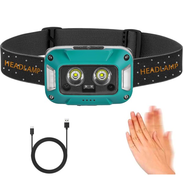 ASORT Rechargeable LED Headlamp, Super Bright 500 Lumens, IP67 Waterproof