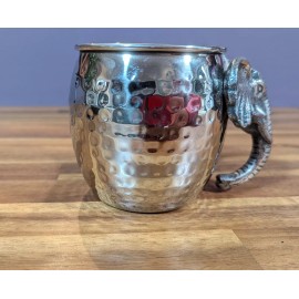 Pier 1 Imports Hammered Metal African Elephant Mug Cup