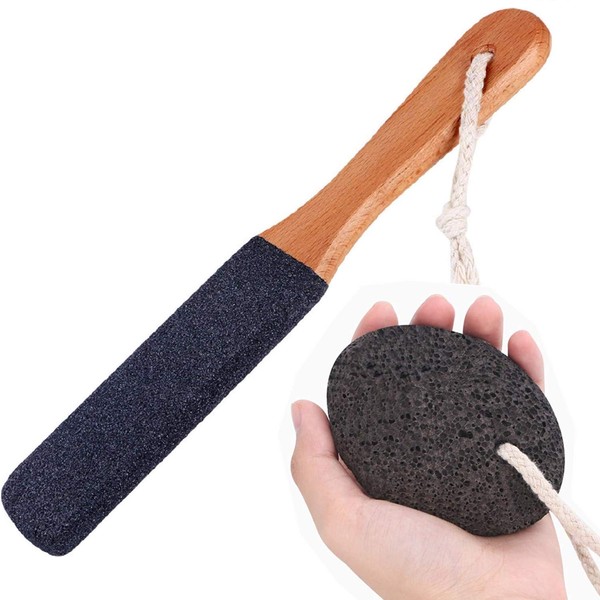 (Black) - Pumic Stones for Feet Lava Pumice Stone Foot File Pumice Stone for Callus Removal Scrubber for Hands Care Foot Exfoliation Dead Skin Remover