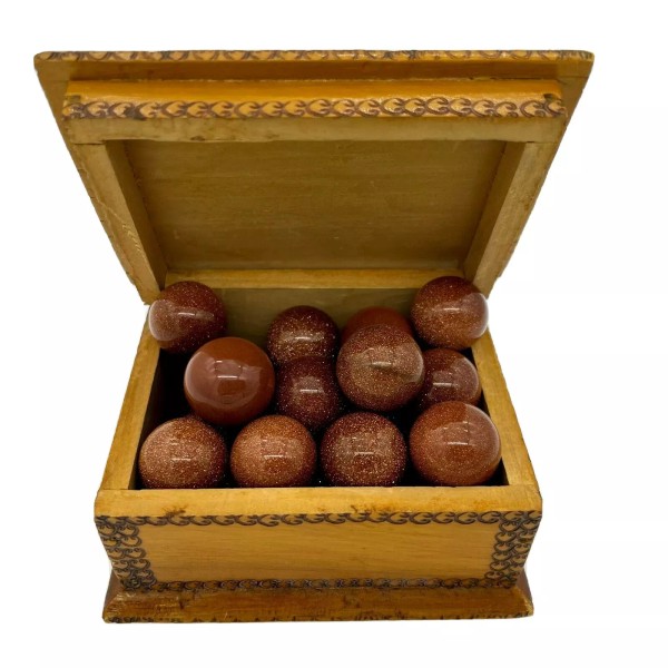 NJ Traders Warehouse Lot of 2 Goldstone Gemstone 20mm Sphere