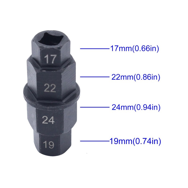 Motorcycle Spindle Tool Silver Hex Front Rear Wheel Tool 17mm