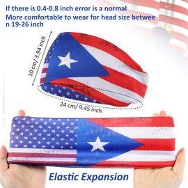 Foaincore 16 Pcs American Flag Bandana Sports Headbands for Men Patriotic Workout Headband Moisture Wicking Stretchy Sweatbands for National Sports Running Yoga (Fresh Style)