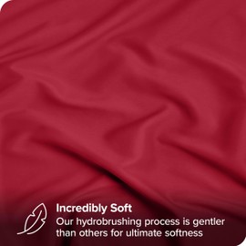 Bare Home Fitted Bottom Sheet King - Premium 1800 Ultra-Soft Microfibre - Ultra-Soft Wrinkle Free - Deep Pocket - 35 CM Deep - 15" Deep - King Fitted Sheet (King, Red)