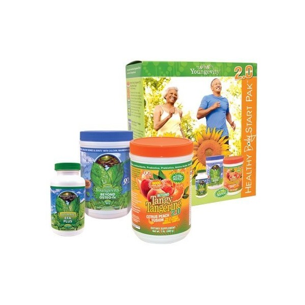 Youngevity Healthy Body Start Pack 2.0 (Beyond Tangy Tangerine 2.0, Osteo FX Powder, Ultimate EFA Plus) (Ships Worldwide)