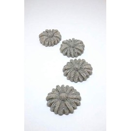 Fairy Garden Miniature Flower Stepping Stones. Set of 4. Dollhouse. Terrarium Decor