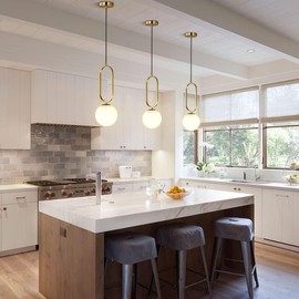 Battery Operated Chandelier Lights Set of 2，Rechargeable Pendant Light,Indoor Ceiling Light Fixture with Remote 12 Colors Modes Dimmable for Dining Room Kitchen Bedroom Living Room(Gold)