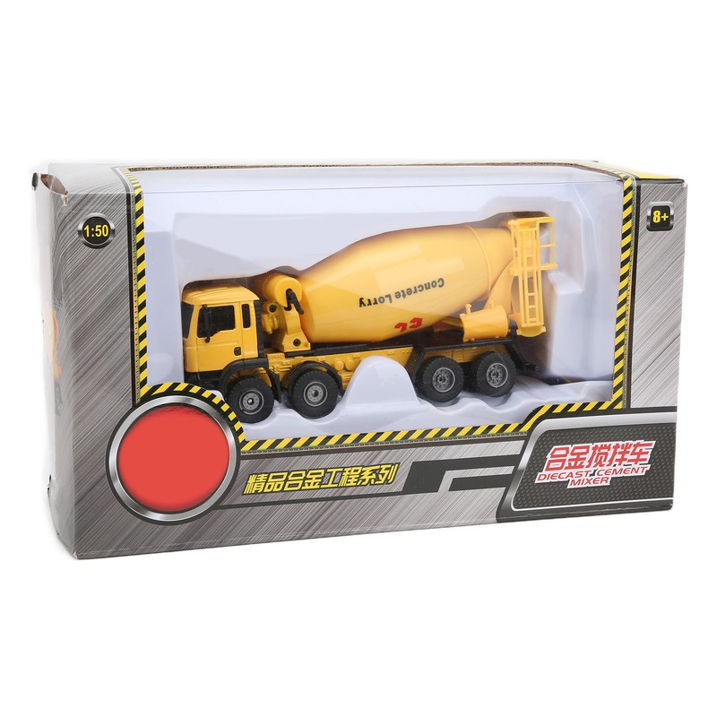 1:50 Concrete Mixer Truck Model Simulation Alloy Engineering Transport Vehicle