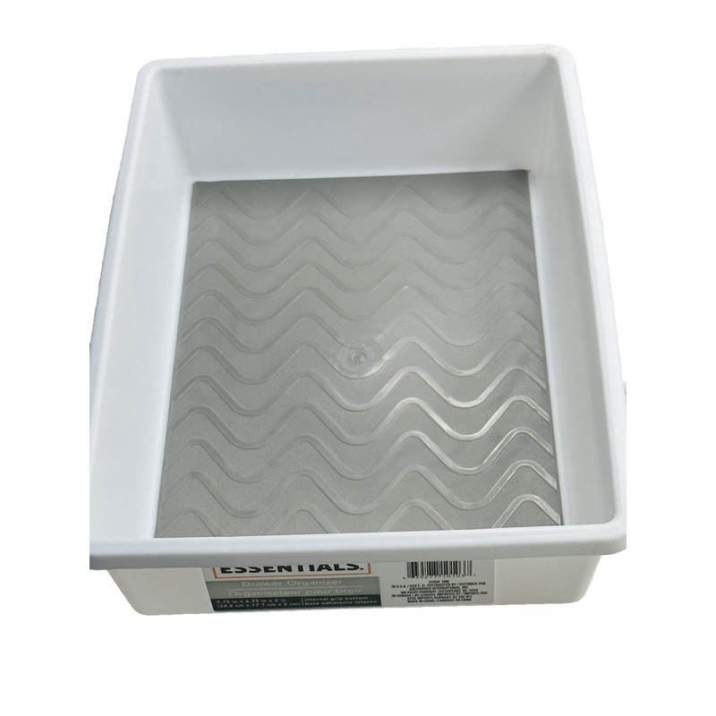 Greenbrier Essentials White Drawer Organizers with Grip Bottoms 9.75 X