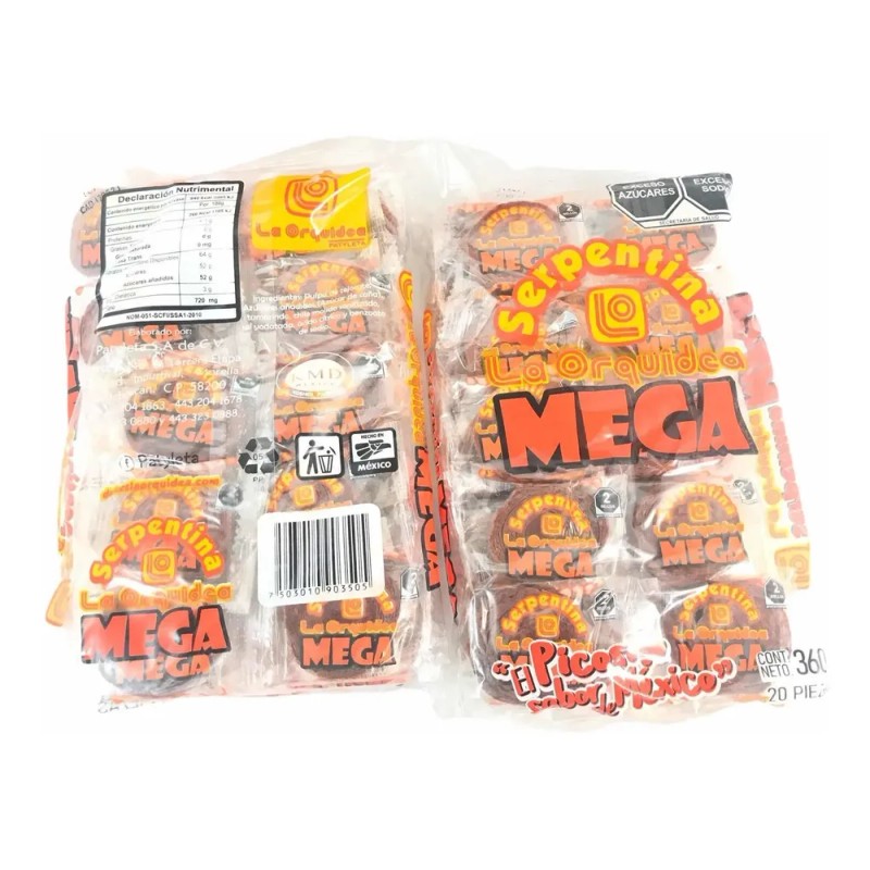 4paq C 20pz Mega Serpentinas Rollos Tamarindo Fruta Orquidea