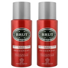 BRUT Attraction Totale Style Deodorant Spray for Men 6.7oz / 200ml per bottle - 2 Bottles