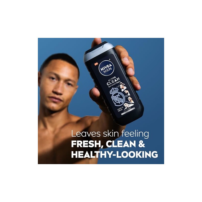 NIVEA Men Active Clean Body Wash, 16.9 Ounce
